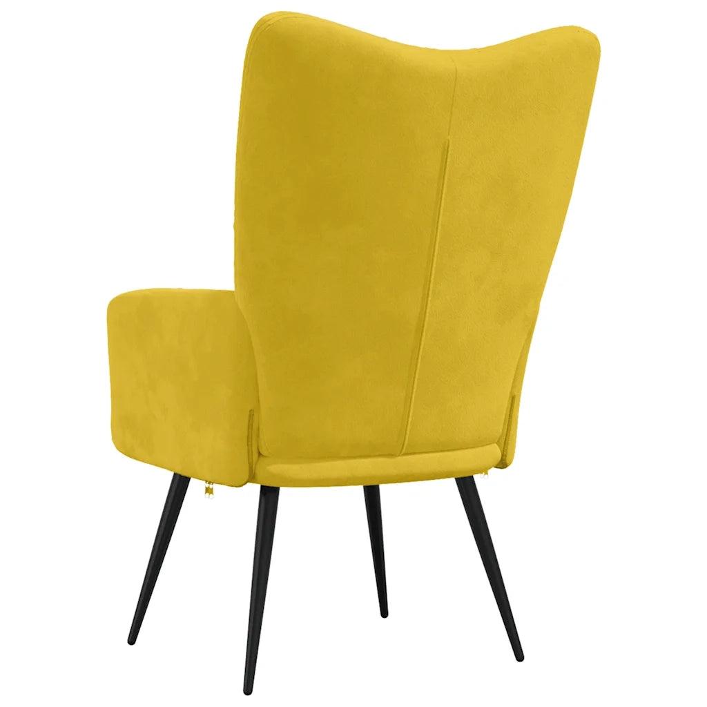 Poltrona Relax Giallo Senape in Velluto 328080