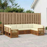 Set divano sezionale con cuscino 7 pcs Naturale e Crema