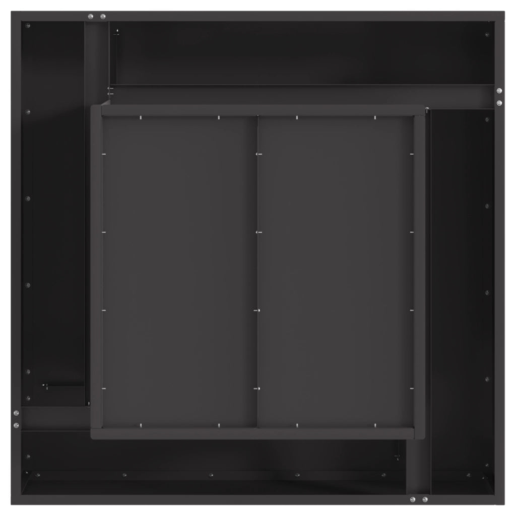 Braciere Quadrato Nero 80x80x40 cm in Acciaio
