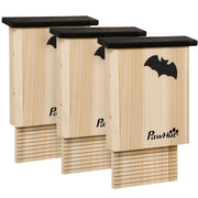 Casetta per pipistrelli 3 pezzi ¨C zephmum ¨C legno di abete trattato, naturale e nero