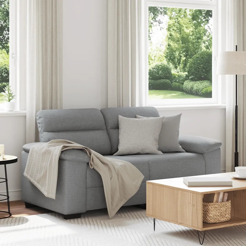 Divano a 2 Posti Grigio Chiaro 160x81x84 cm in Tessuto 4105297