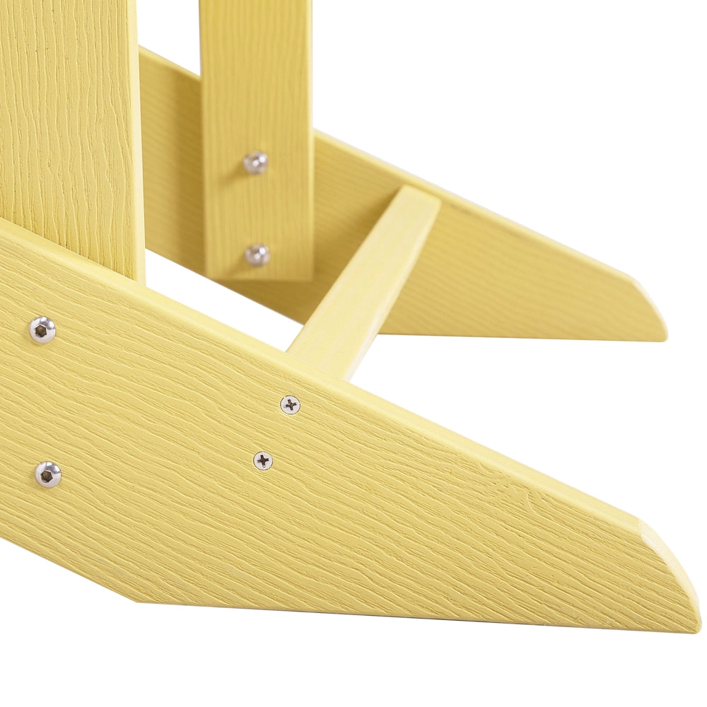 Sedia da giardino in plastica gialla in legno resistente agli agenti atmosferici in stile moderno