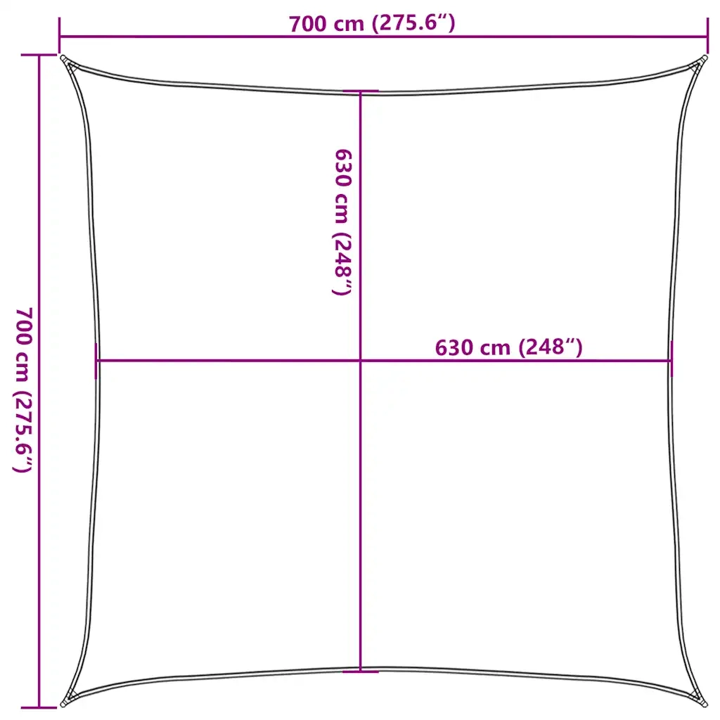 Vela Parasole 160 g/mÂ² Quadrata Blu 7x7 m in HDPE