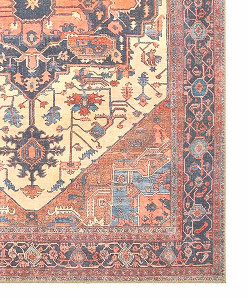 Tappeto arredo casa ORIENTAL TEHERAN CREMA MULTICOLORE cm.140x190 riproduzione disegno persiano classico in stile vintage. Tappeto lavabile per salotto, soggiorno, camera da letto.