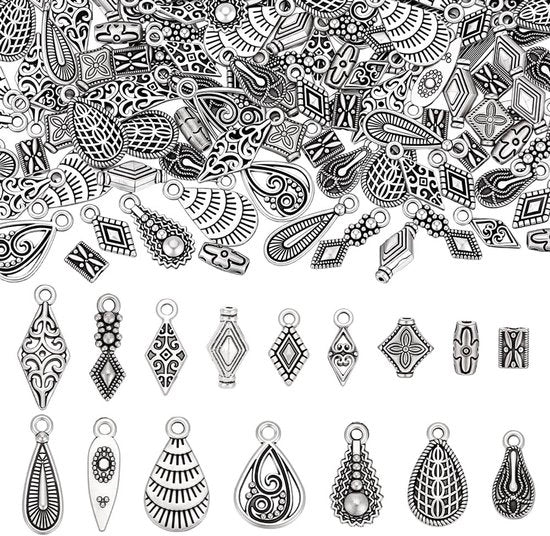 160 pezzi di antico argento vintage a goccia per gioielli