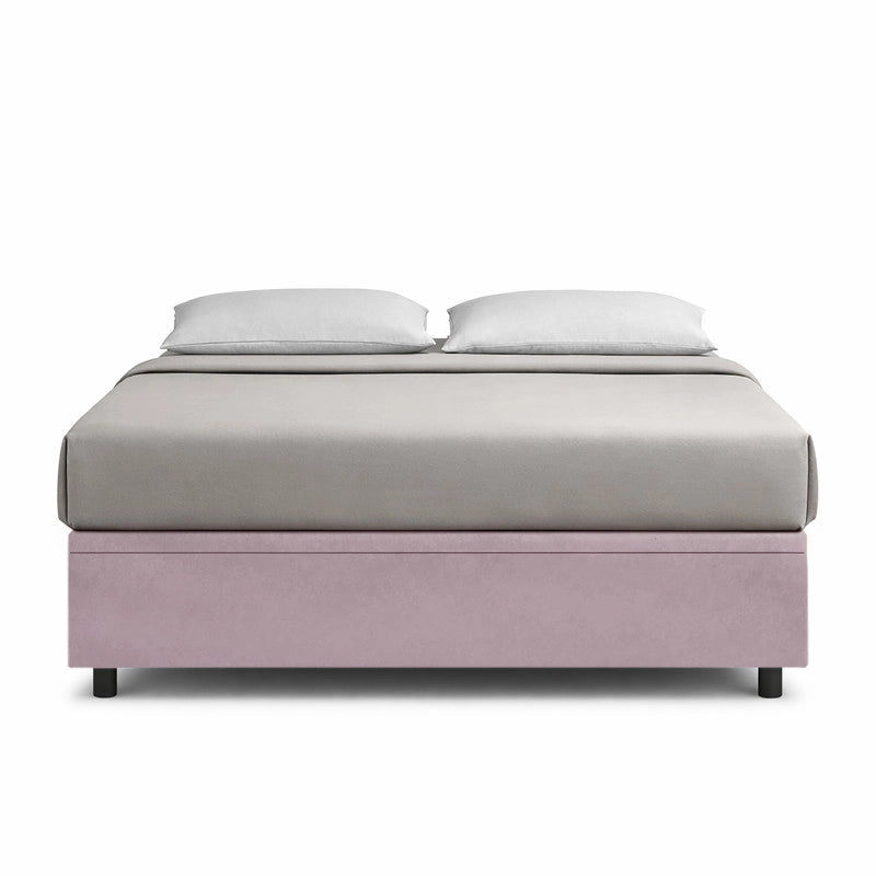 Letto imbottito Letto Matrimoniale alla Francese 140x200 cm BoxMax - Contenitore,Glicine,Microfibra