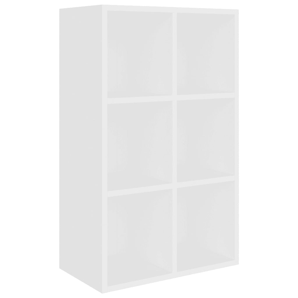 Libreria-Credenza-Armadietto Portaoggetti Bianca 66x30x98 cm in Legno Multistrato