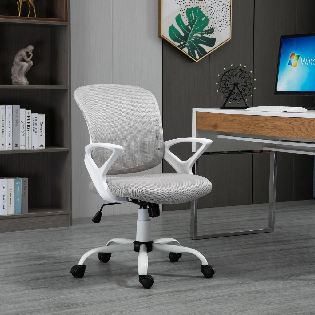 Sedia da ufficio con rete ¨C zephmum ¨C grigio 61x61x89-99 cm