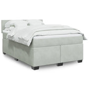 Giroletto a Molle con Materasso Grigio Chiaro 160x200cm Velluto