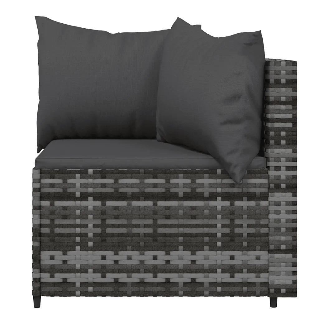 Divani Angolari da Giardino con Cuscini 2pz Polyrattan Grigio 319774