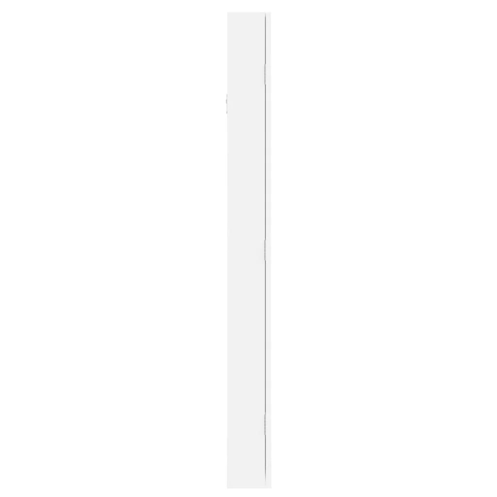 Mobiletto portagioie mobile contenitore organizer per camera da letto spogliatoio bagno con specchio a parete 37,5 x 10 x 106 cm bianco 02_0022836