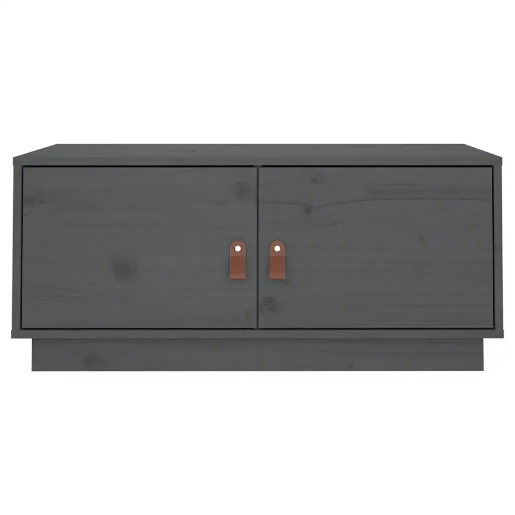 Tavolino da Salotto-Tavolino da soggiorno Grigio 80x50x35cm in Legno Massello di Pino