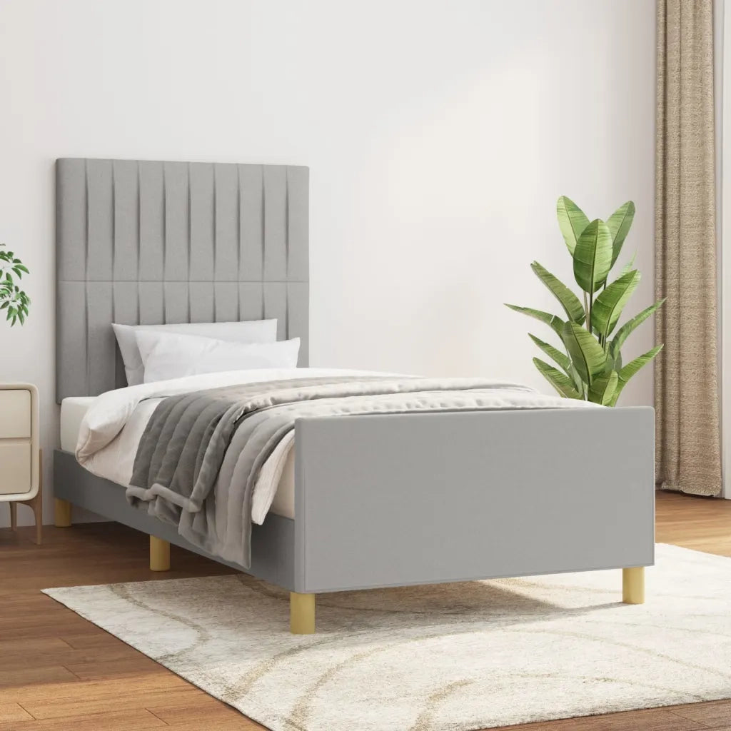 Giroletto senza Materasso-Struttura Letto Grigio Chiaro 90x200 cm Tessuto 593775