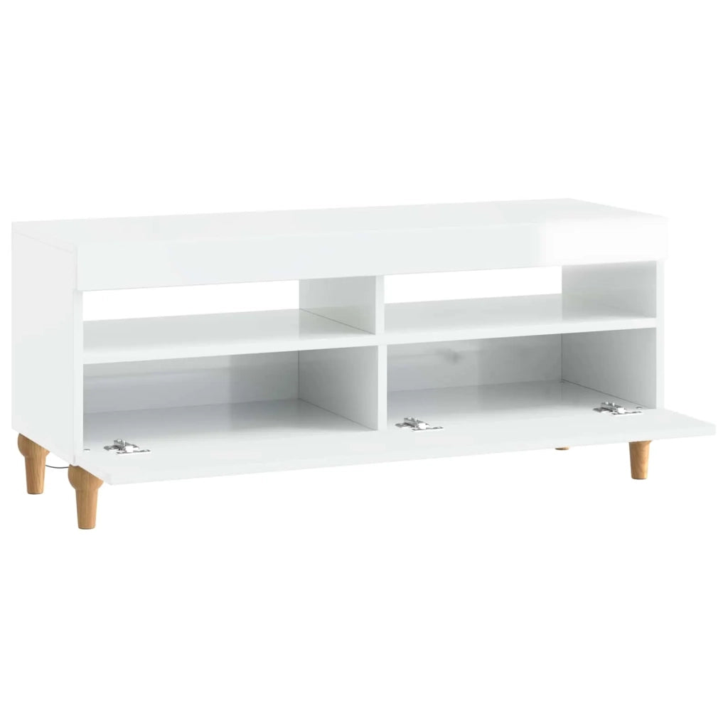 Mobile TV LED Bianco Lucido Legno ingegnerizzato 896329