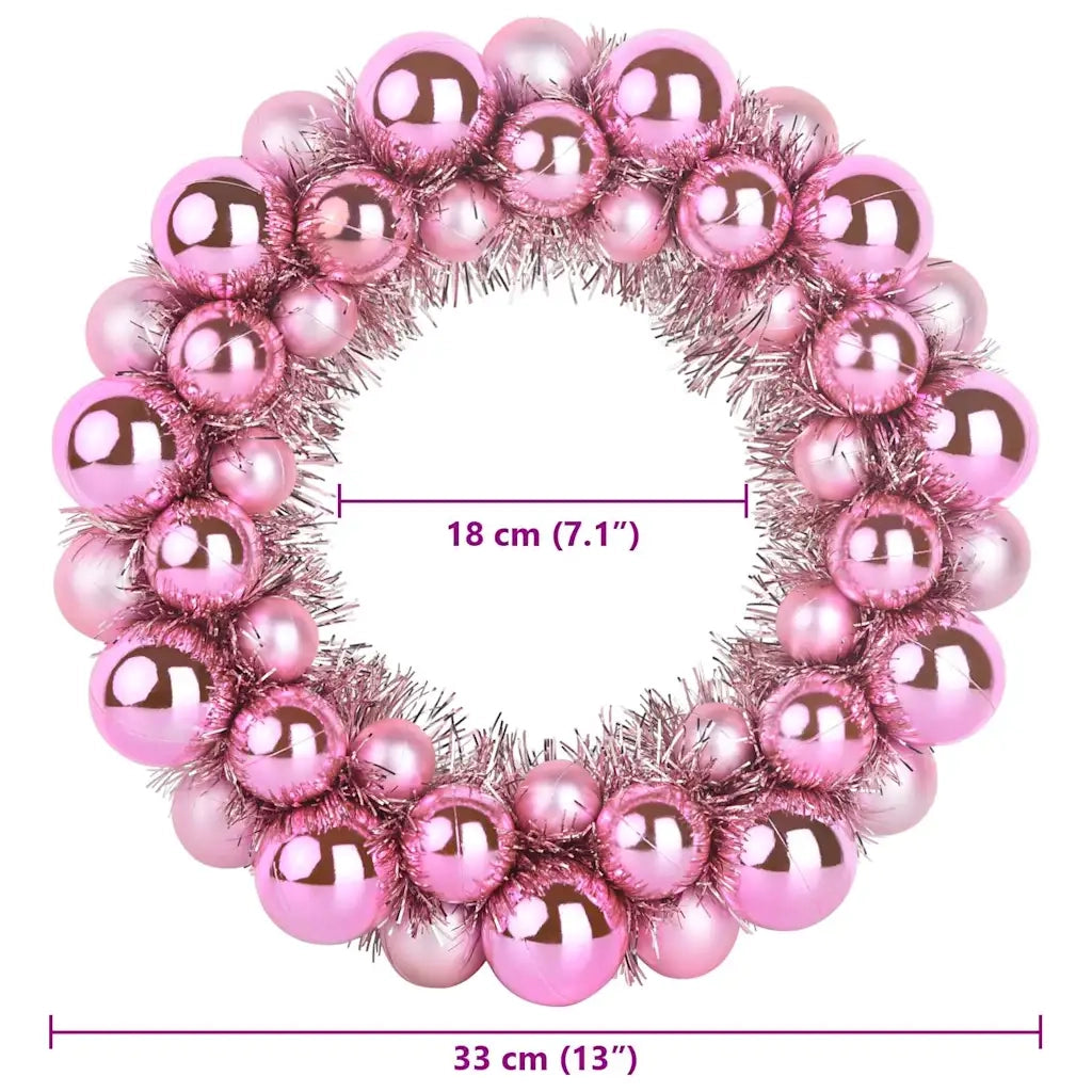 Corone di Palline di Natale 2 pz Rosa 33 x 33 x 7 cm CFW6067595