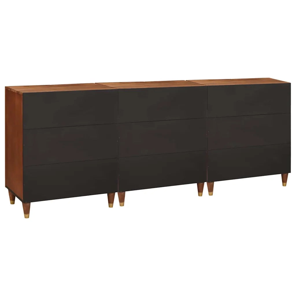 vidaXL Set di Sideboard 3 pcs Marrone 180 x 33 x 75 cm