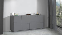 Credenza 4 Ante 200x44x86 cm Pongo 4A Grigio Antracite Opaco