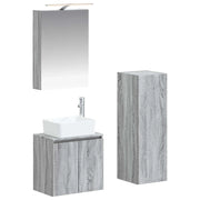 Set di mobili per il bagno 4 pcs Sonoma grigio 3407436