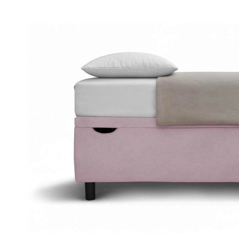 Letto imbottito Letto Matrimoniale alla Francese 140x200 cm Button - Contenitore,Glicine,Microfibra