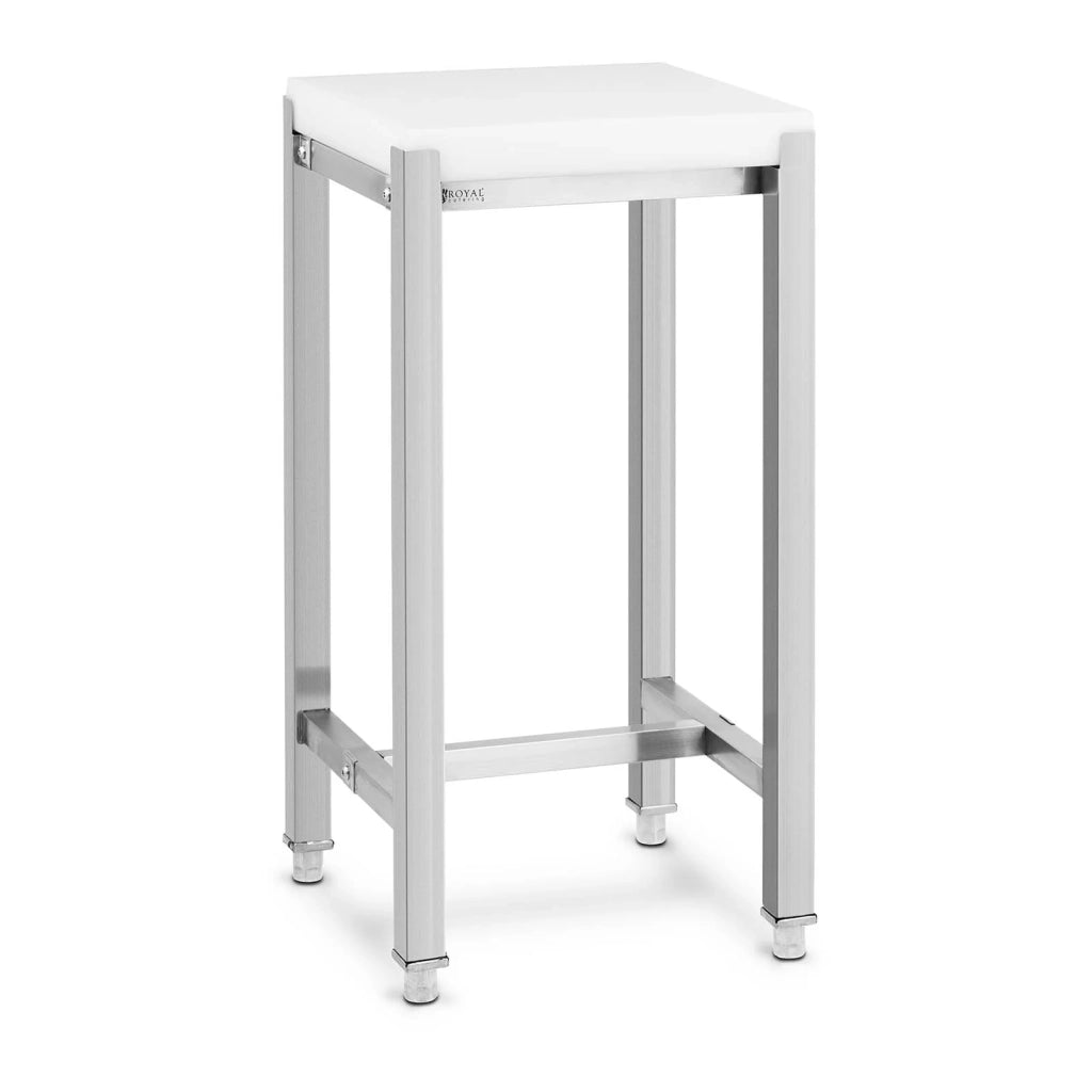 Ceppo da macellaio 40 x 40 cm altezza di lavoro 80 cm acciaio inox / plastica (polietilene) 14_0004508