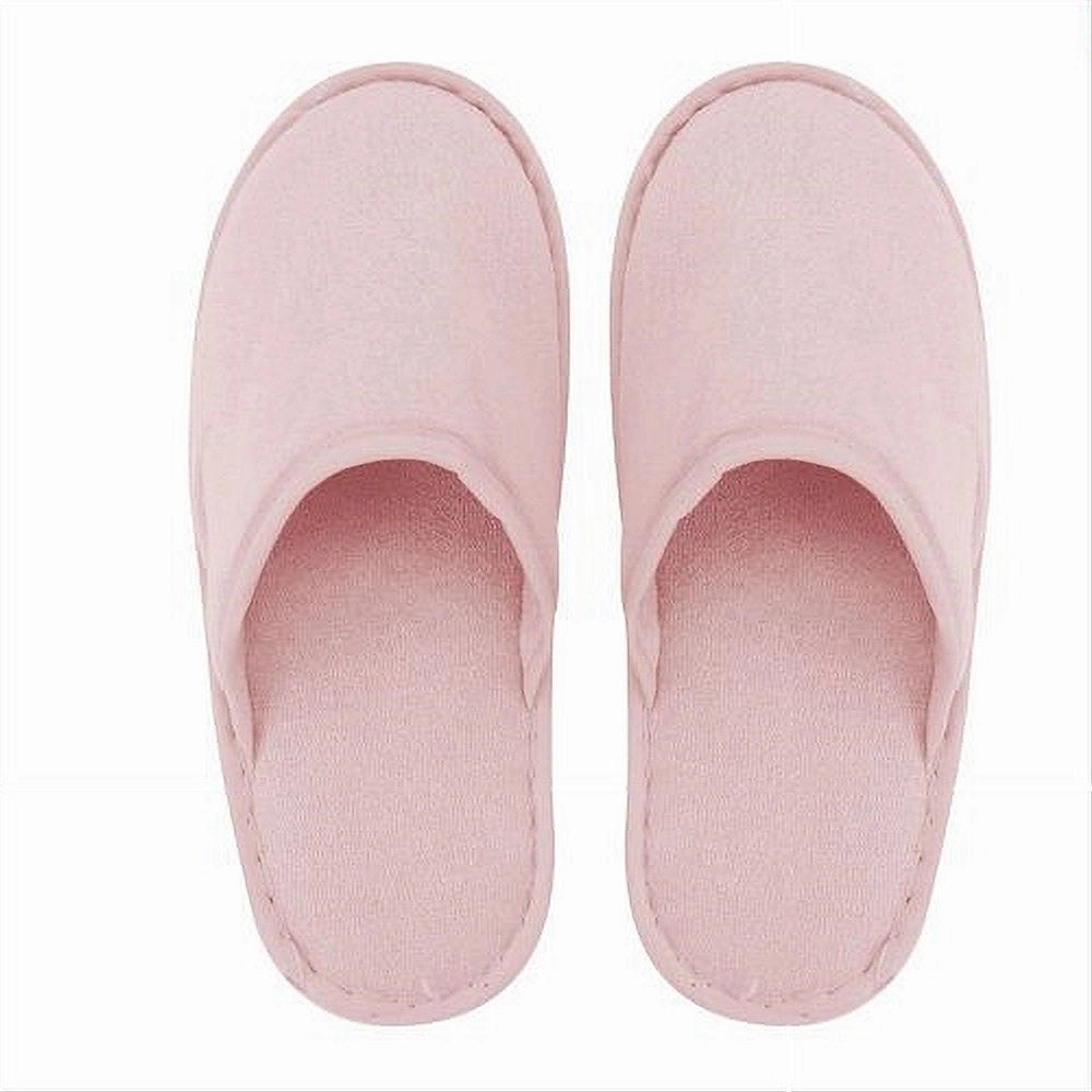 Trade Shop - Coppia Pantofole Ciabatte Bagno Chiuse In Tessuto Rosa Taglia 35-40 Stanza 79685 -