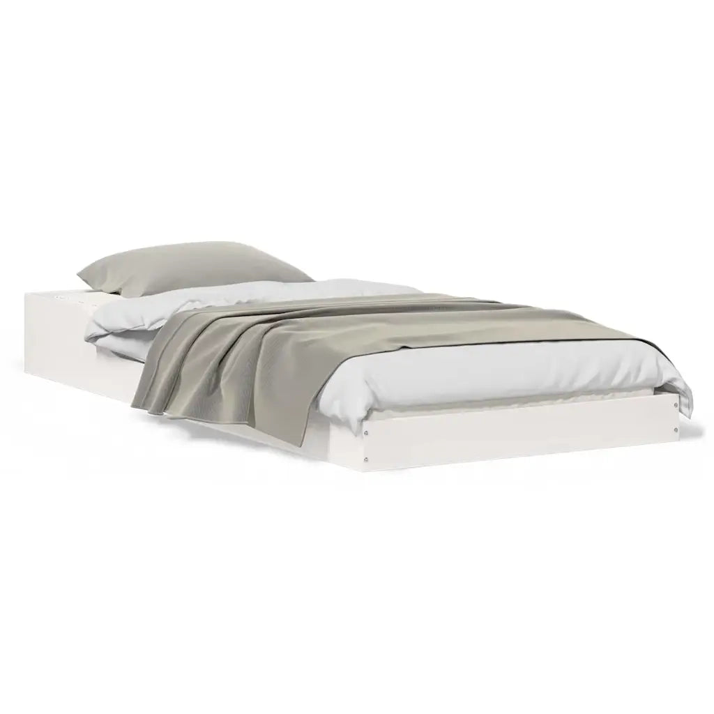 vidaXL Struttura del letto Bianco Legno di pino massello