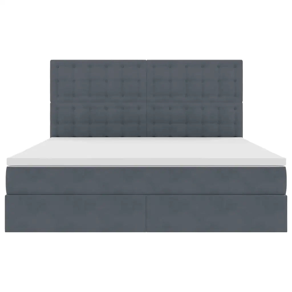Letto con contenitore e materasso Grigio scuro 180 x 200 cm