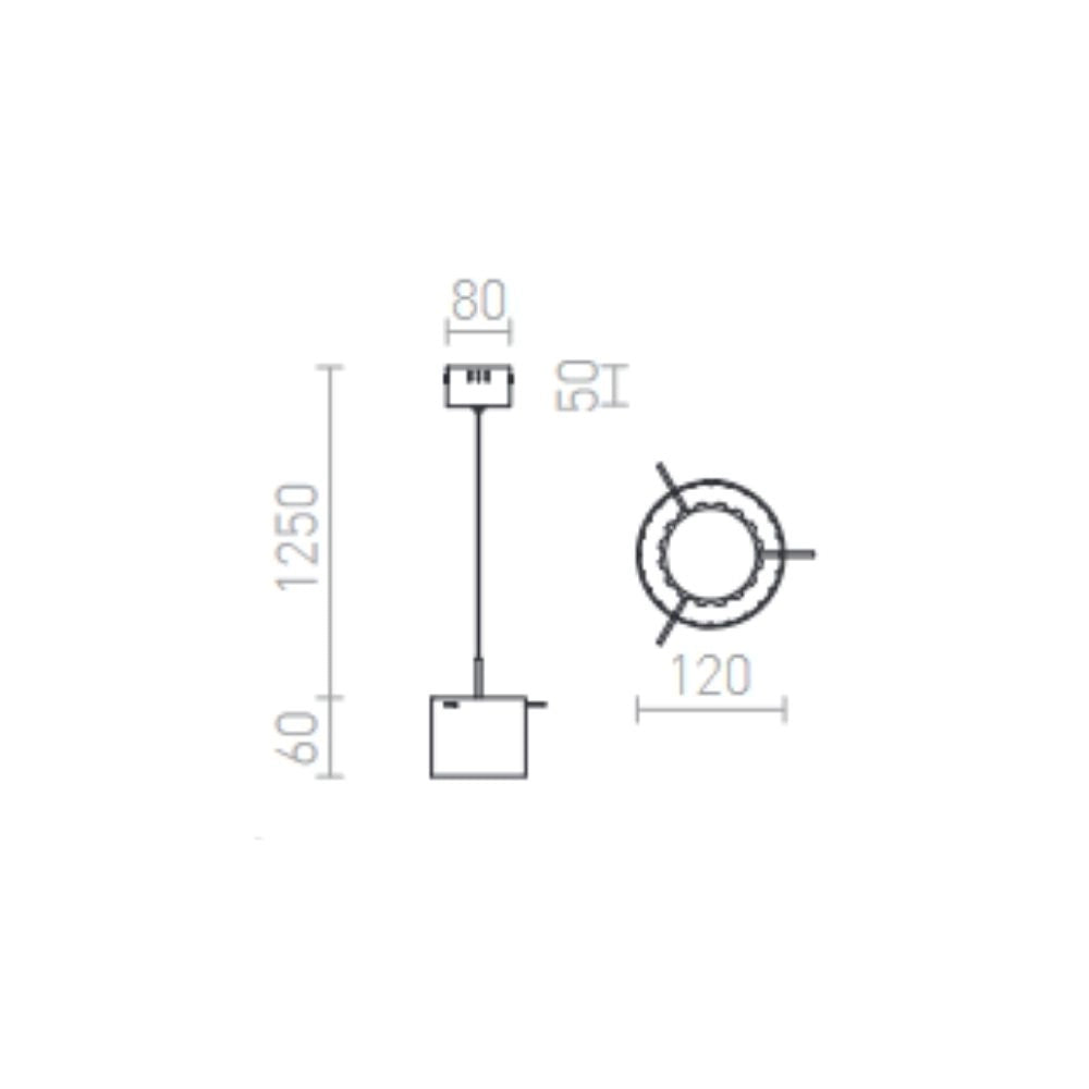 Lampadario Lampada ESTRA I a sospensione bianco vetro trasparente 230V LED 5W 3000K