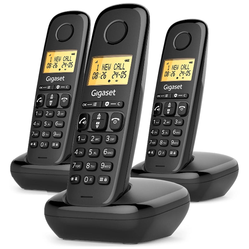 Gigaset start 100 trio black dect + 2 aggiuntivi - SMSTART100TRIO