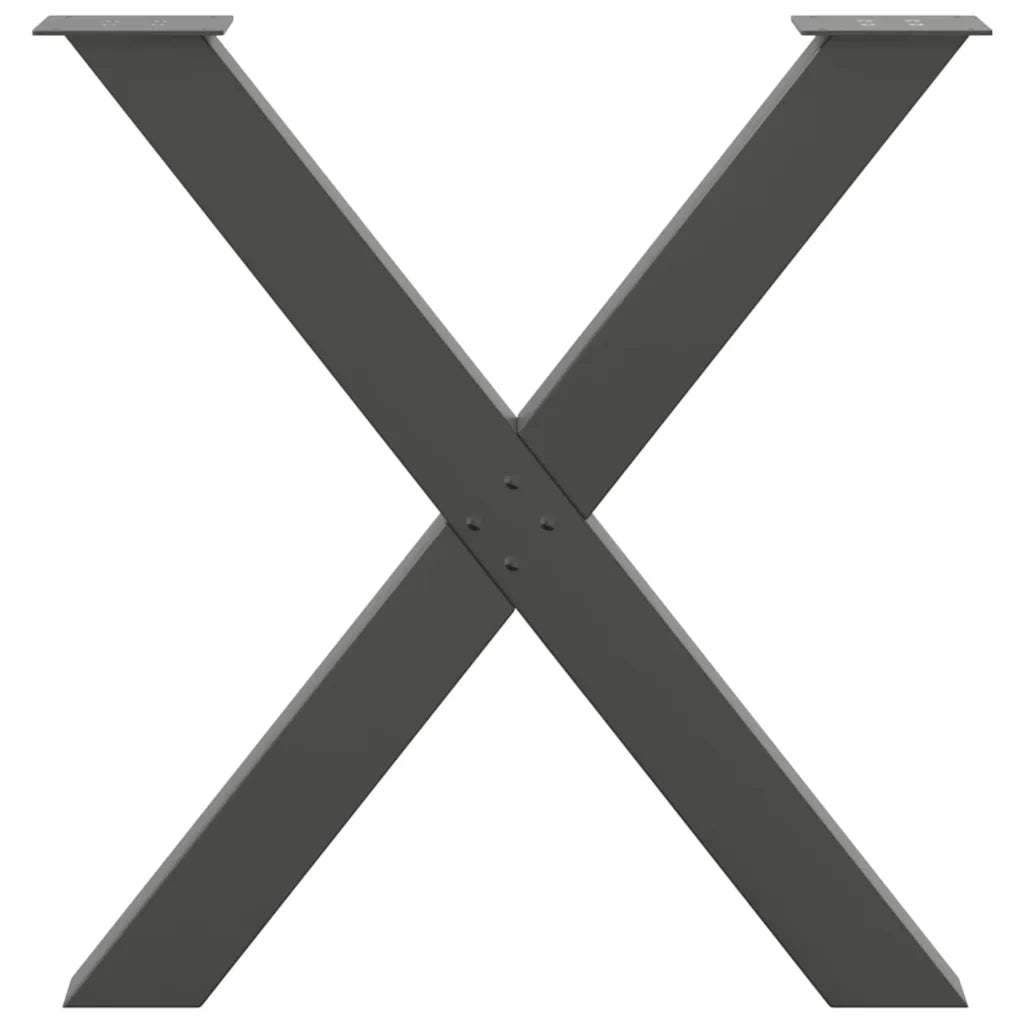 Gambe per tavolo da pranzo a forma di X 3 pz Antracite 80x(72-73) cm Acciaio 4012994
