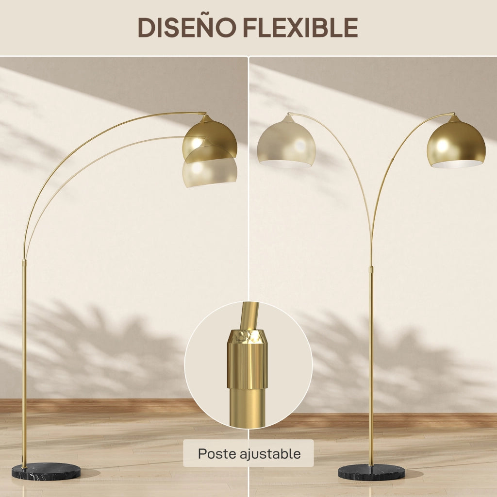 Lampada da Terra ad Arco ¨C Xylo ¨C Regolabile 110-115x35x170-180 cm Oro