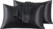 Set di 2 Copriorecchio Satin 50 x 75 cm, morbidi e ziodi, cuscino letto, chiusura a imbuto, antimicotico e ipoallergenico, protezione capelli e pelle contro le rughe