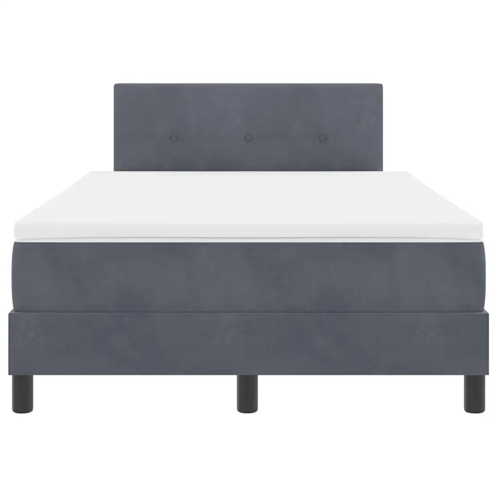 Letto a Sorgente LED con led Grigio scuro 120 x 190 cm Velluto 3342639