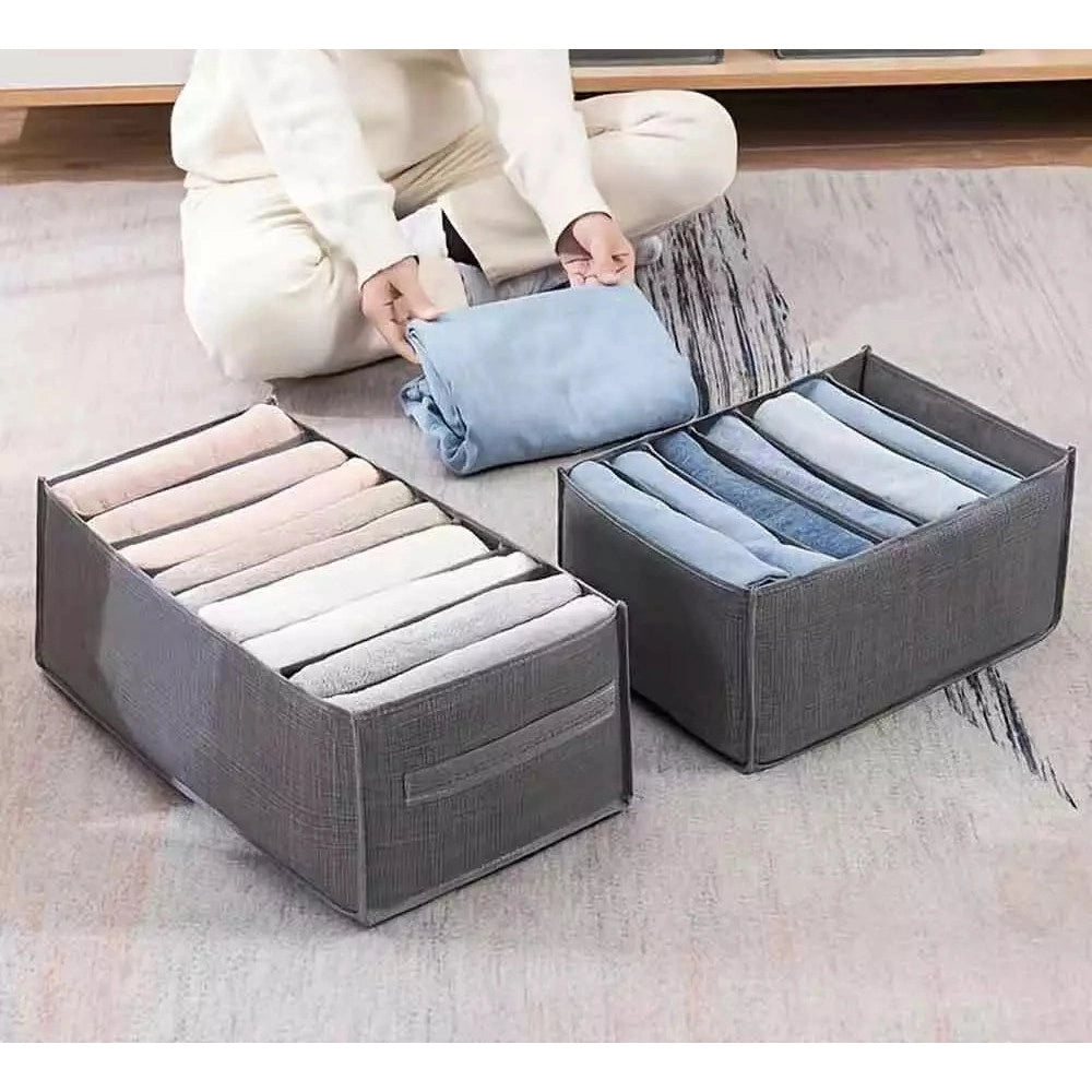 Trade Shop - Organizer Salvaspazio Per Armadi Scatola Pieghevole 6 Scomparti 36x20x25cm 87401 -