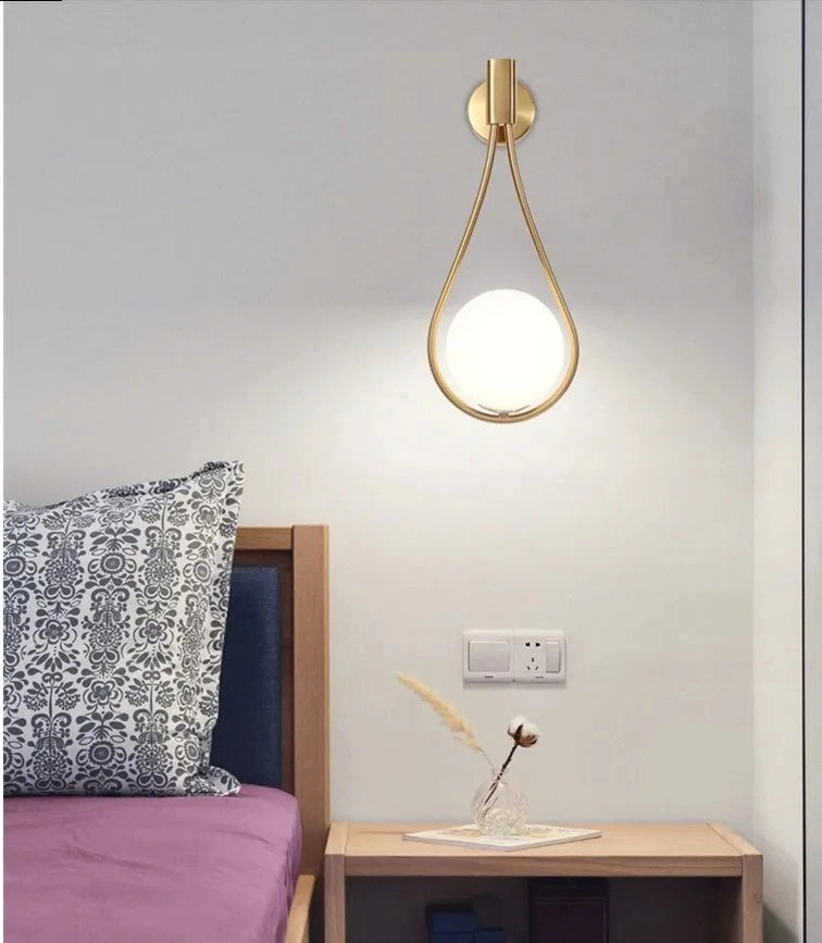 Lampada Da Parete Vetro Palla Gold APP603-1W