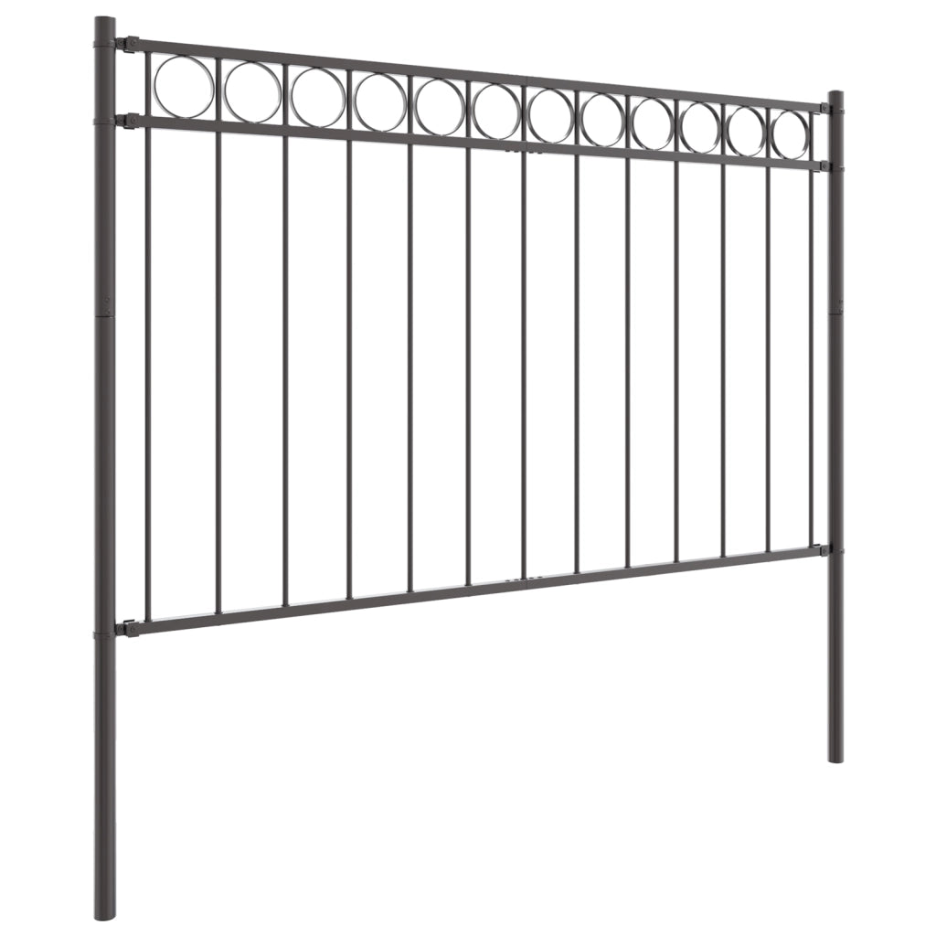 Recinzione da Giardino Grigio 1.7x0.8 m Acciaio