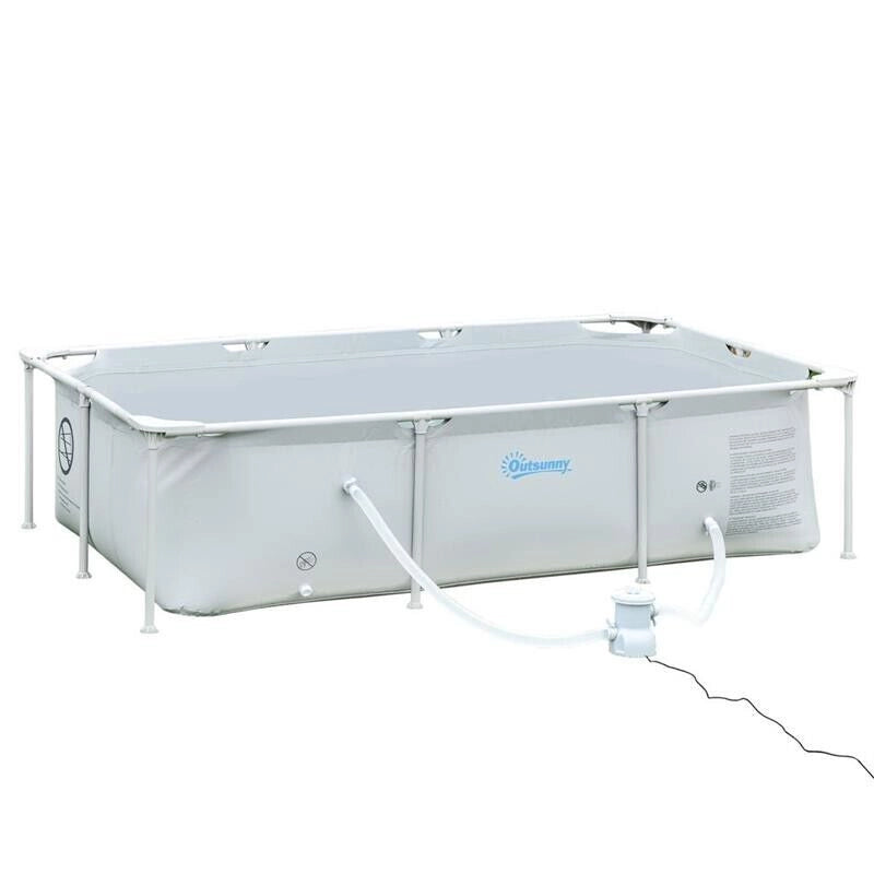 PISCINA FUORI TERRA AUTOPORTANTERETTANGOLARE 252 X 152 X 65 CM GRIGIA