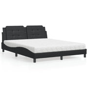 Letto con Materasso Zadar Nero 160x200 cm in Similpelle