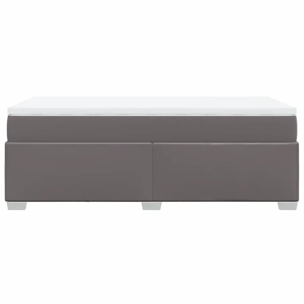 Giroletto a Molle con Materasso Grigio 90x190 cm in Similpelle