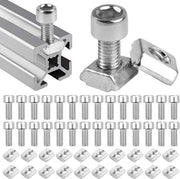 Necessità di fissaggio - Noccioli a T-groove M5 - Alta qualità - Argento - Sistemi di fissaggio a T-slot - Ideali per profili di alluminio - 40 pezzi
