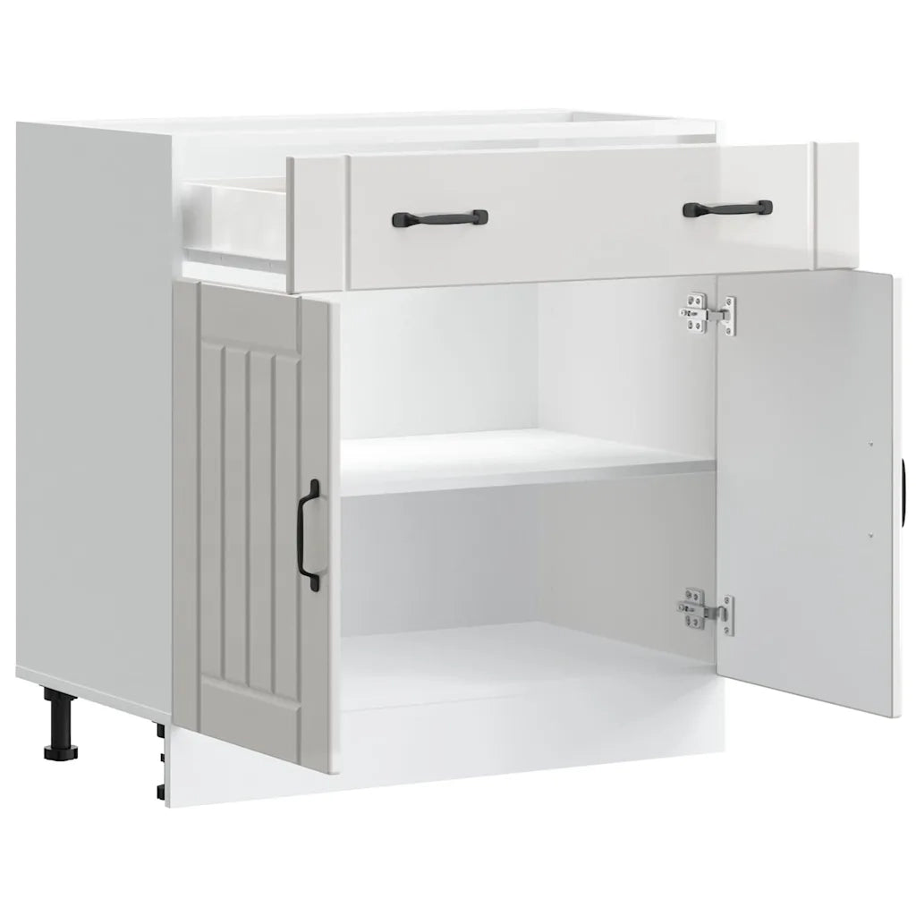 Base da Cucina Lucca Bianco Lucido in Legno Multistrato 853739