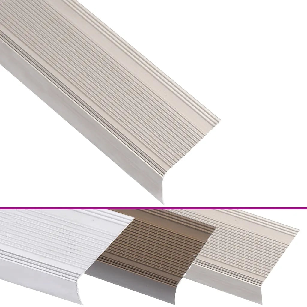 Profili a L per Gradini 5 pz in Alluminio 100 cm Champagne