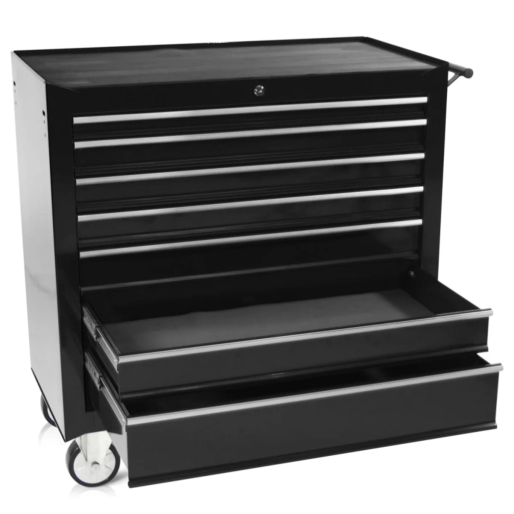 Carrello portautensili largo, 7 cassetti S47, colore nero
