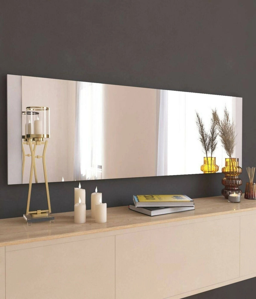 Specchio Fiammetta, Specchiera, Articolo d'arredo a muro, Decorazione con specchio, 40x2h120 cm, Bianco