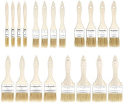 Set di pennelli a pennello naturale 20 pezzi - manico ergonomico - 5 dimensioni - per lavori di pittura - 1,27-6,35 cm - pennelli a pennello