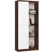 Armadio da ufficio AKORD R80 Wengé 80 cm 1 anta inserto frontale Bianco 80x35x180 cm