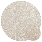 Tappeto ZIZUR Crema Ã˜ 90 cm Aspetto Iuta per Interni ed Esterni