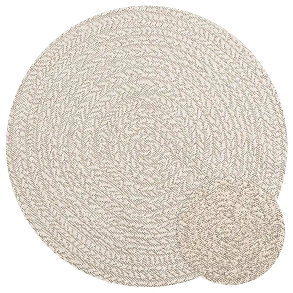 Tappeto ZIZUR Crema Ã˜ 90 cm Aspetto Iuta per Interni ed Esterni