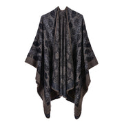 Sciarpa/stola da donna autunno/inverno, versatile, due in uno: calda mantella in cashmere double-face per viaggi e campeggio.