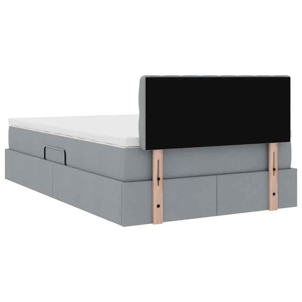 Letto con contenitore e materasso Grigio chiaro 120 x 190 cm 3370557